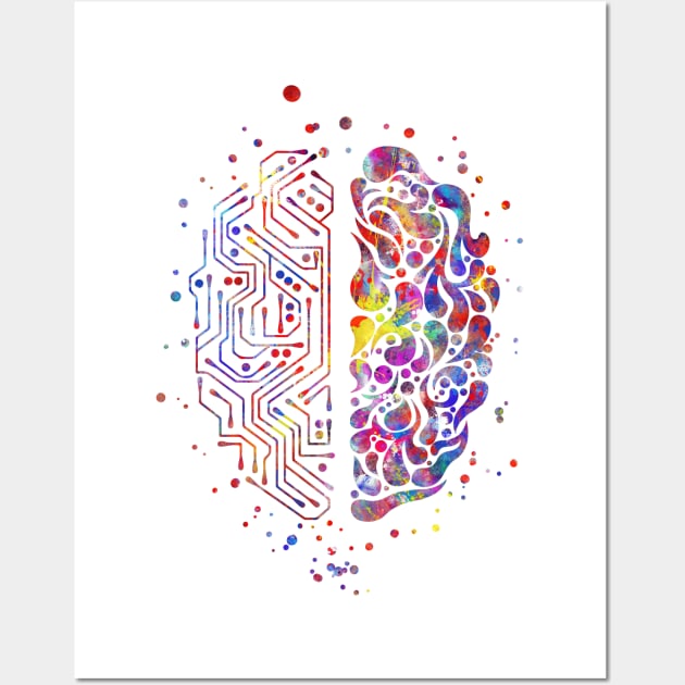 Circuit board brain, Wall Art by RosaliArt